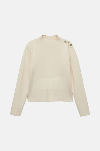 Pull met ronde hals - Ecru - MANGO