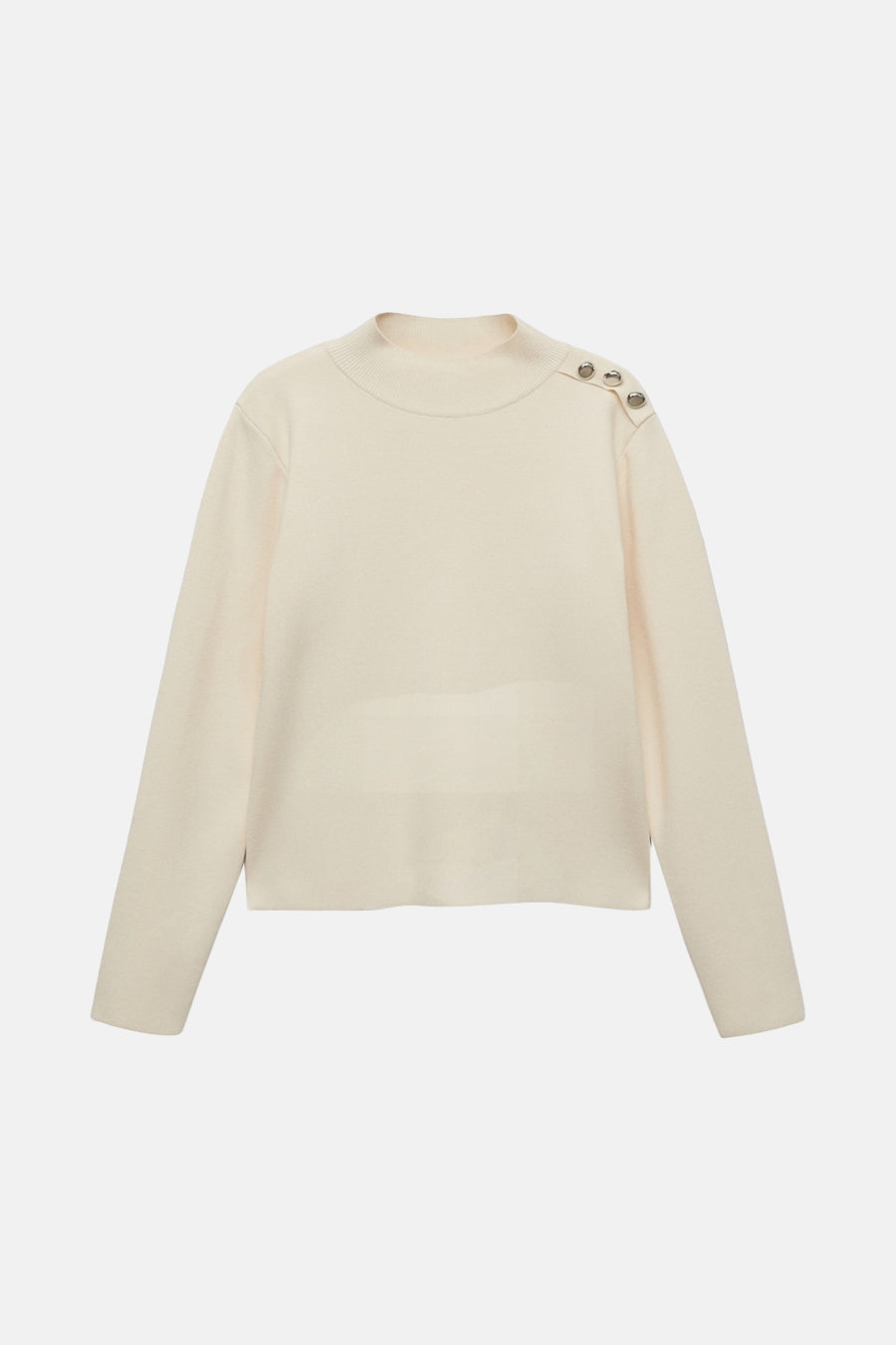 Pull met ronde hals - Ecru - MANGO