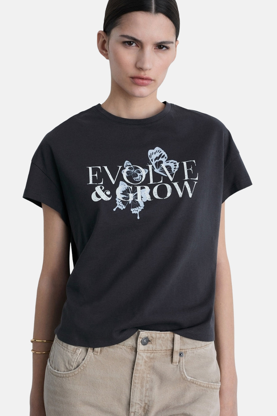 T-shirt met korte mouwen - grijs