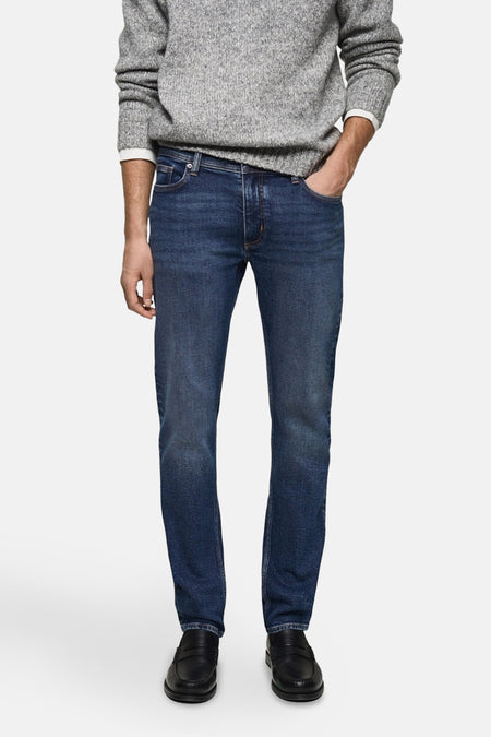 Jeans slim Mid blue denim - Mango