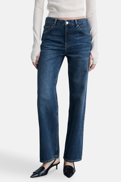 Jeans straight Dark blue denim - Mango