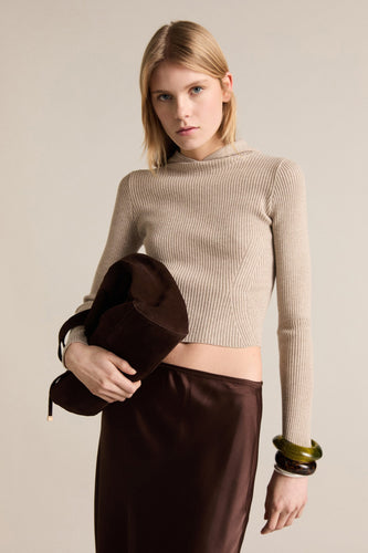 Pull à col rond - beige