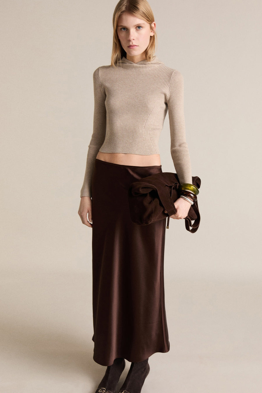 Pull à col rond - beige