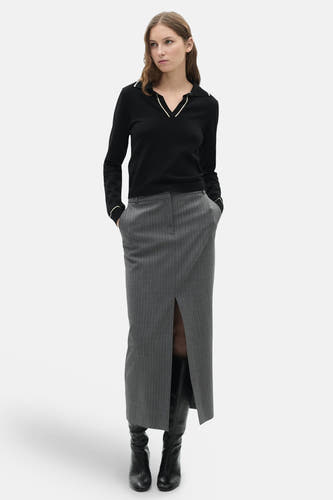 Pull à col en V - Noir