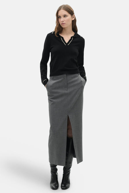 Pull met V-hals - Zwart