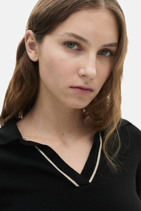 Pull met V-hals - Zwart