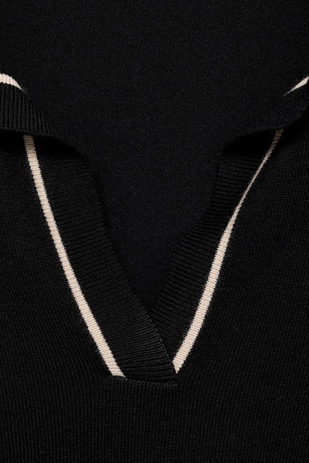 Pull met V-hals - Zwart