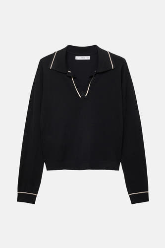 Pull à col en V - Noir