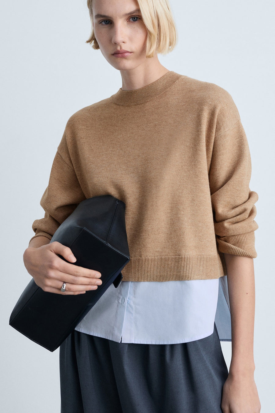 Pull met ronde hals - bruin - MANGO