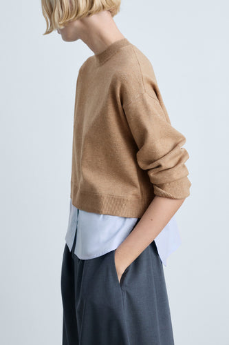 Pull met ronde hals - bruin - MANGO