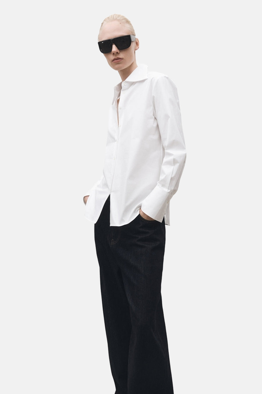 Chemise à manches longues - blanc