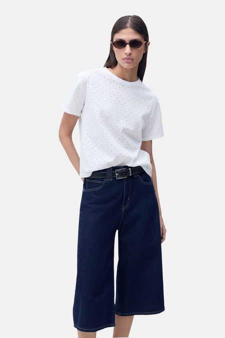 Top uni manche courte Blanc - MANGO