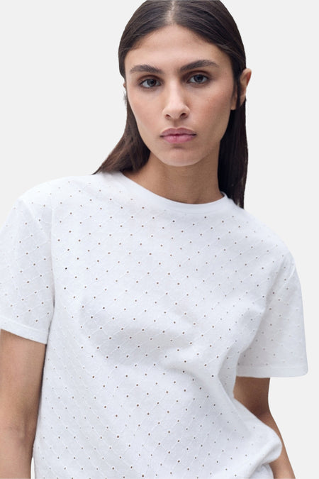 Top uni manche courte Blanc - MANGO