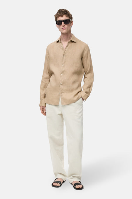 Hemd met lange mouwen - Beige