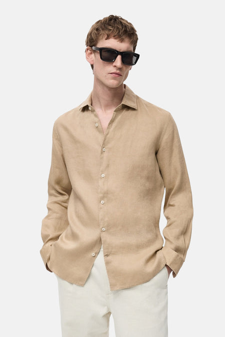 Hemd met lange mouwen - Beige