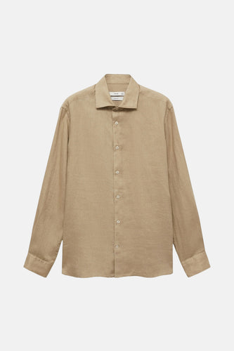 Hemd met lange mouwen - Beige - MANGO