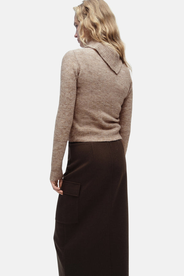 Pull col roulé Beige - Mango