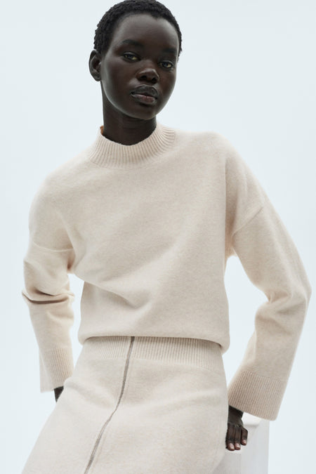 Pull met ronde hals - bruin