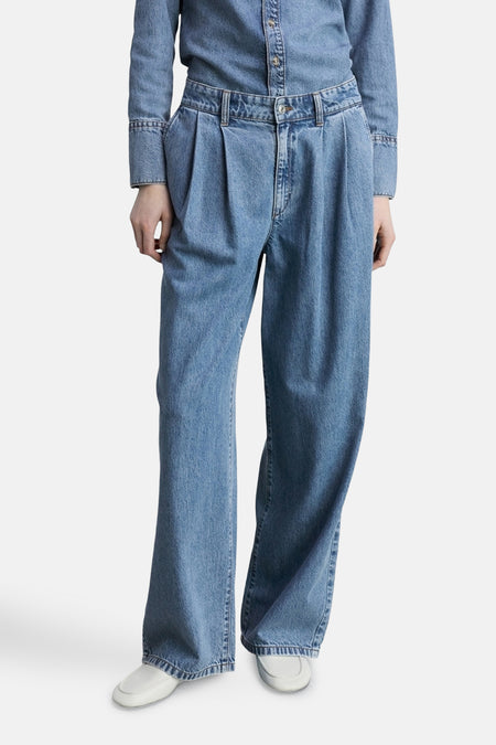 Jeans wide Light blue denim - Mango