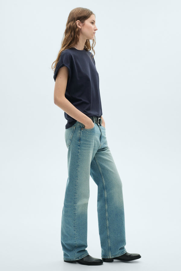 Top uni manche courte Bleu - Mango