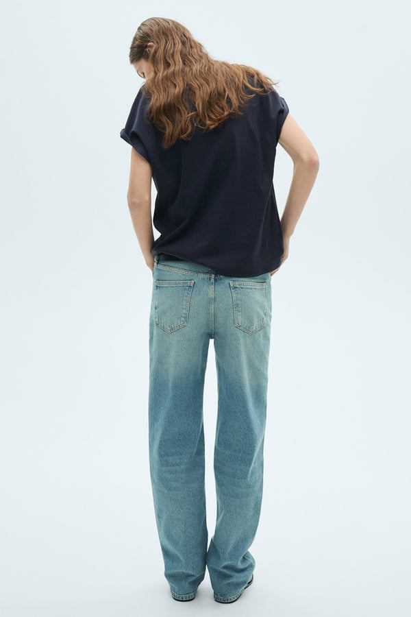 Top uni manche courte Bleu - Mango