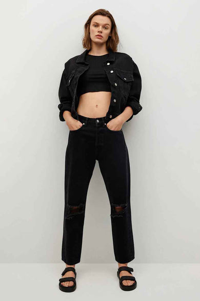 Straight jeans - black denim