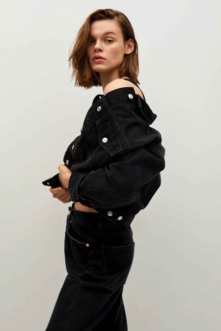 Straight jeans - black denim