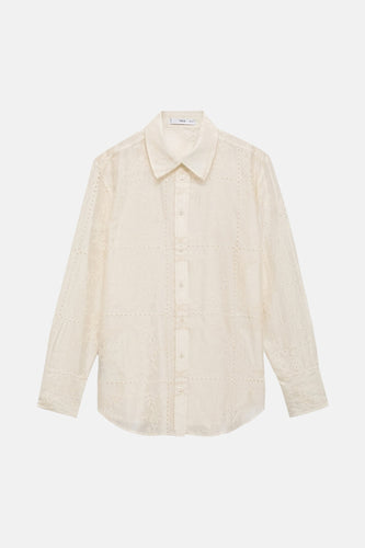 Hemd met lange mouwen - ecru - MANGO