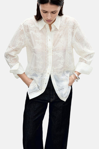 Hemd met lange mouwen - ecru - MANGO