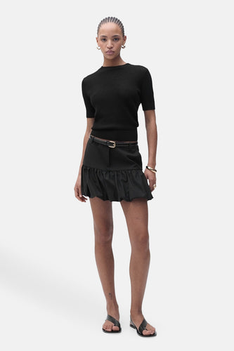 Pull met ronde hals - zwart