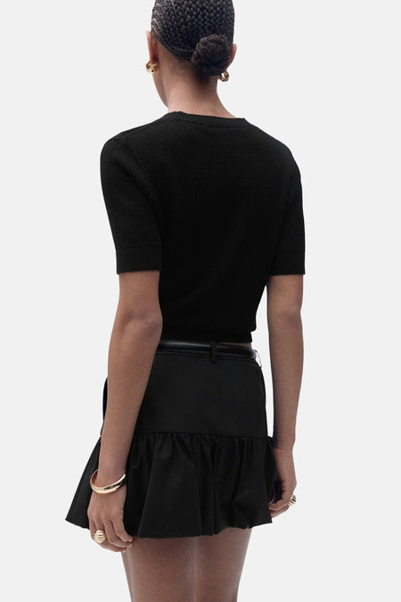 Pull met ronde hals - zwart