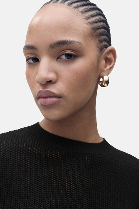 Pull met ronde hals - zwart