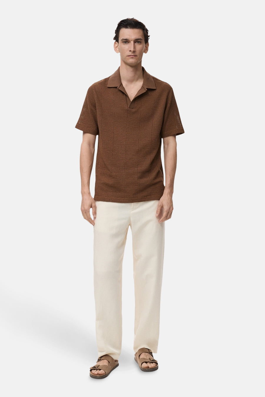 Polo met korte mouwen - bruin - MANGO