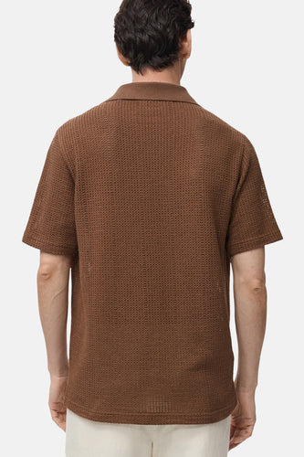 Polo met korte mouwen - bruin - MANGO