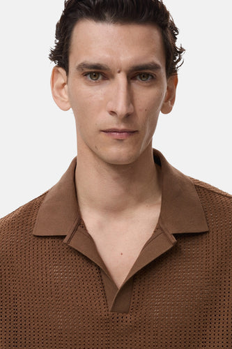 Polo met korte mouwen - bruin - MANGO