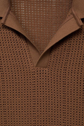 Polo met korte mouwen - bruin - MANGO