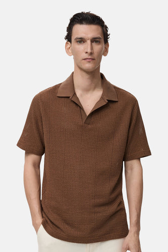 Polo met korte mouwen - bruin - MANGO