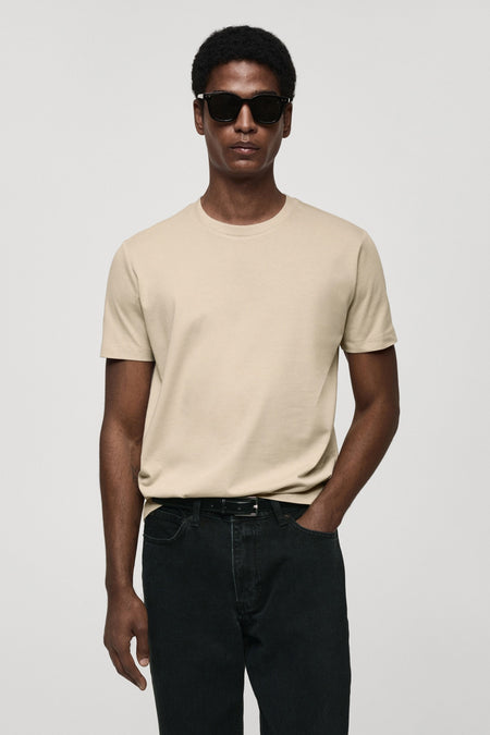 T-shirt met korte mouwen - Beige