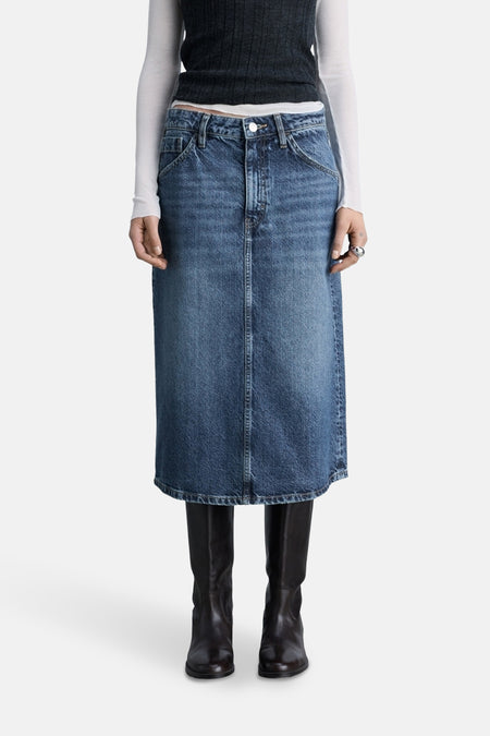 Rok 3/4 Mid blue denim - Mango
