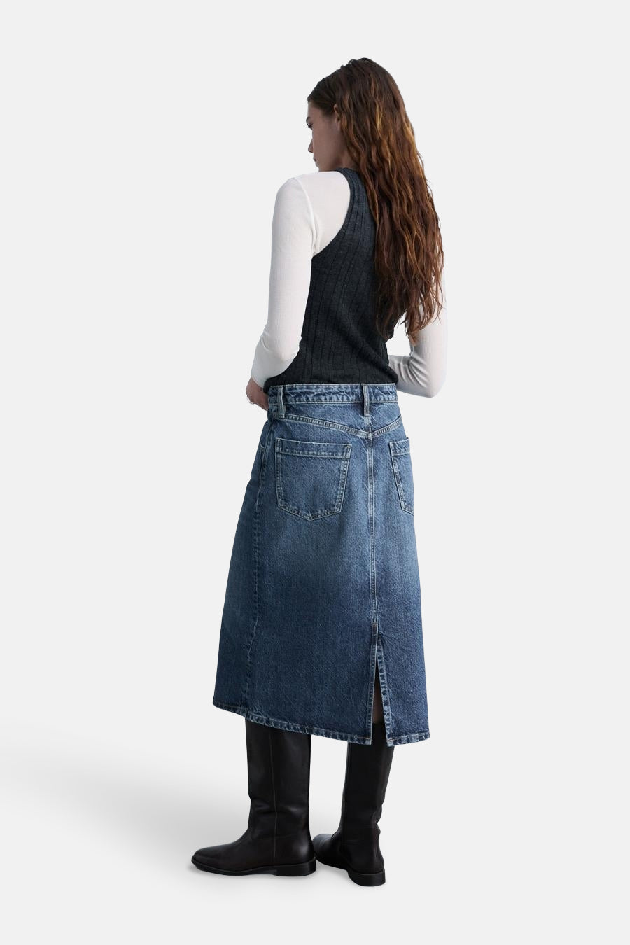 Jupe - mid blue denim - MANGO