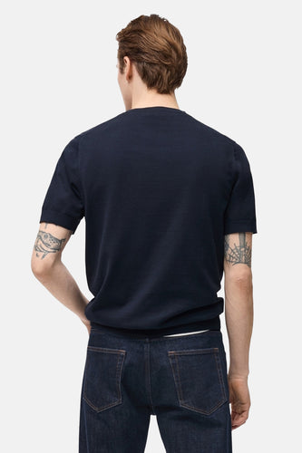 T-shirt met korte mouwen - Donkerblauw - MANGO