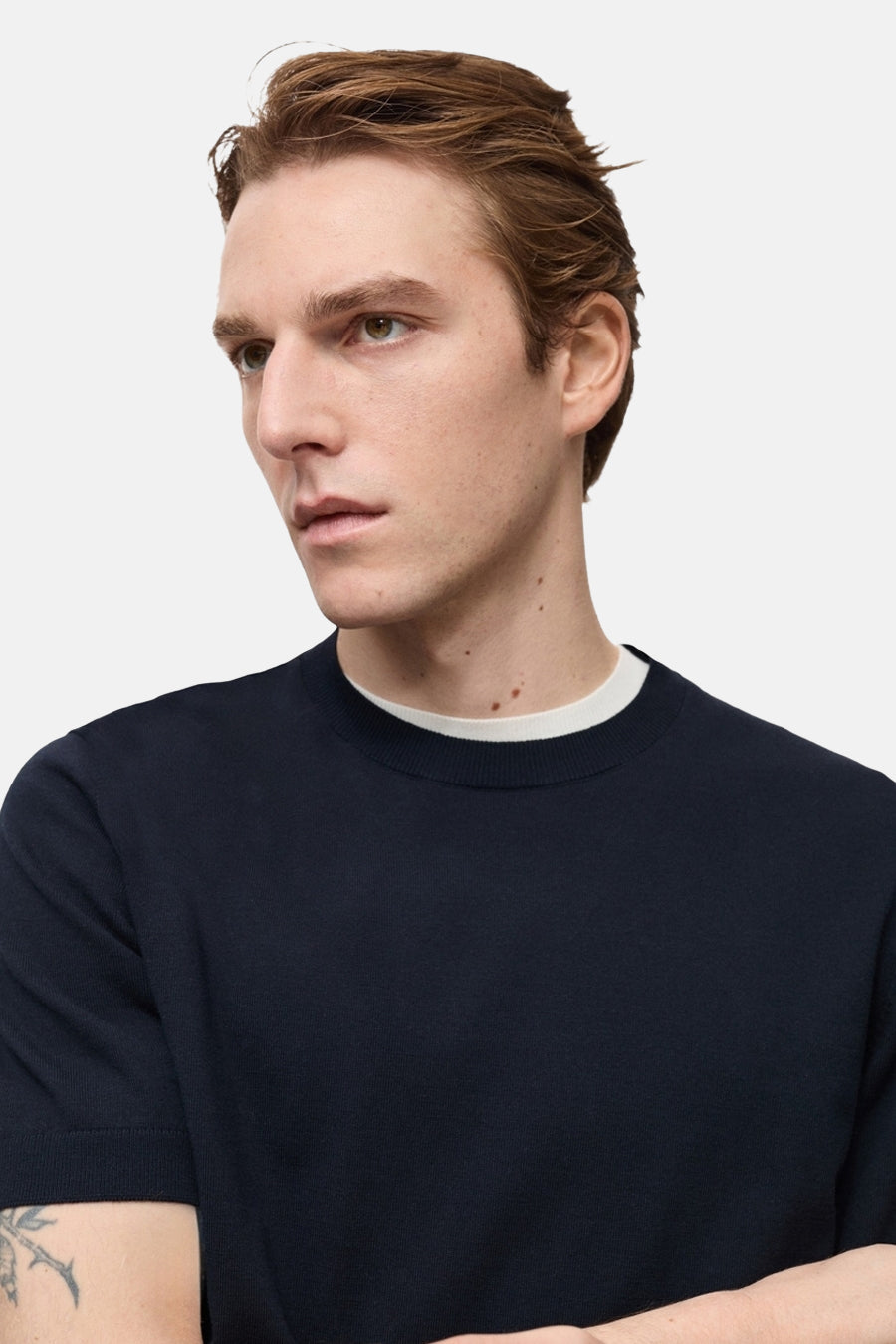 T-shirt met korte mouwen - Donkerblauw - MANGO