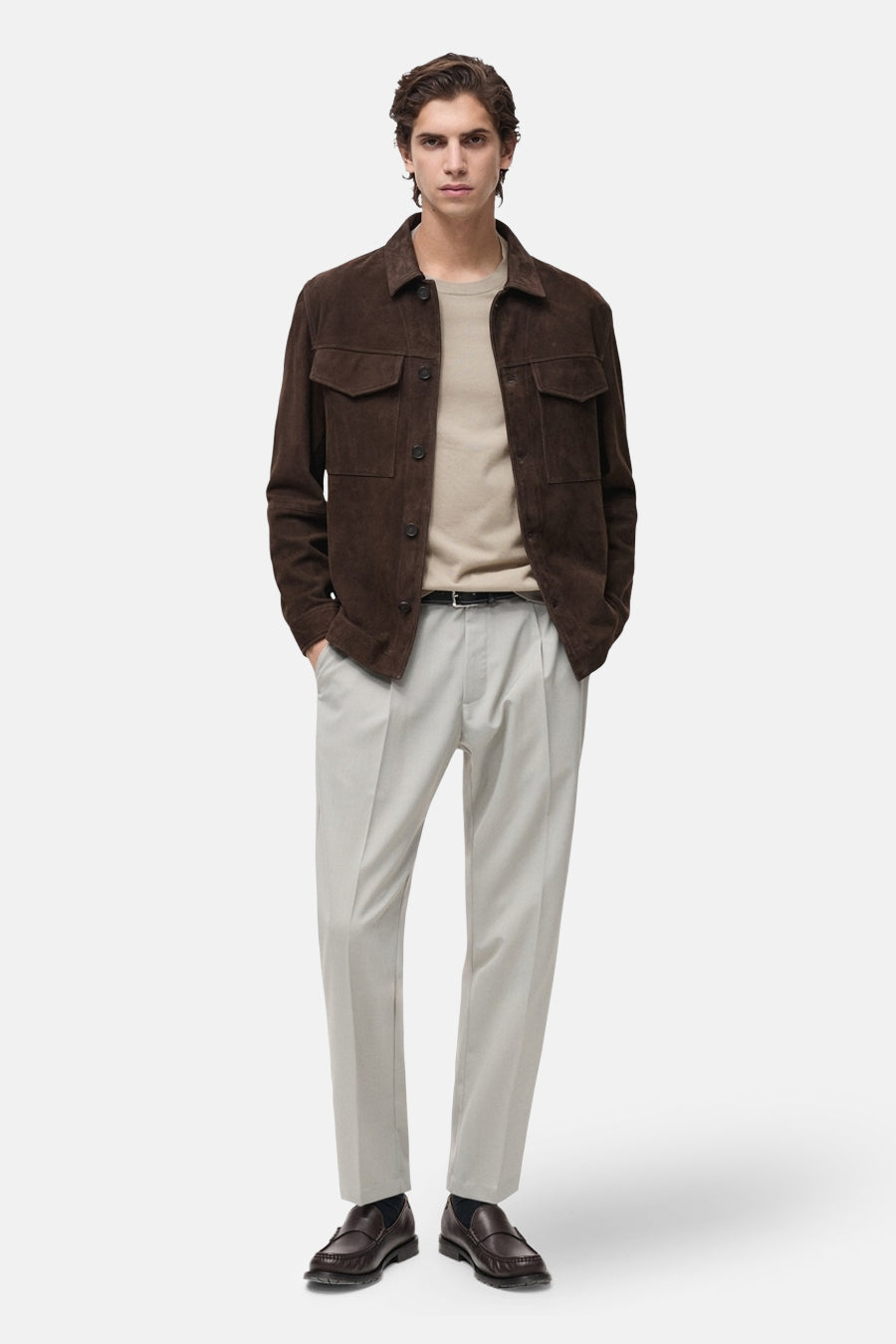 T-shirt met korte mouwen - Beige - MANGO