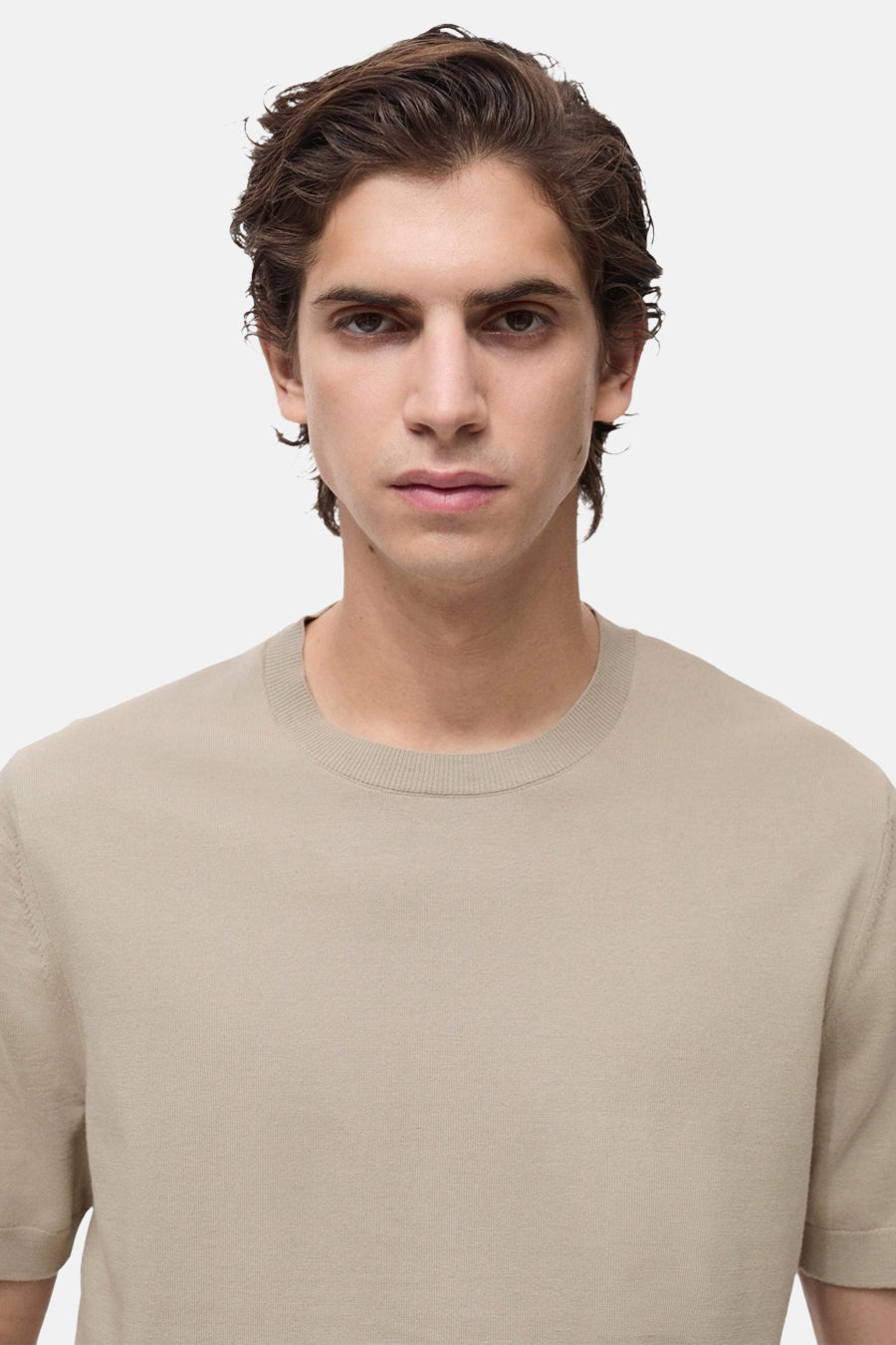 T-shirt met korte mouwen - Beige - MANGO