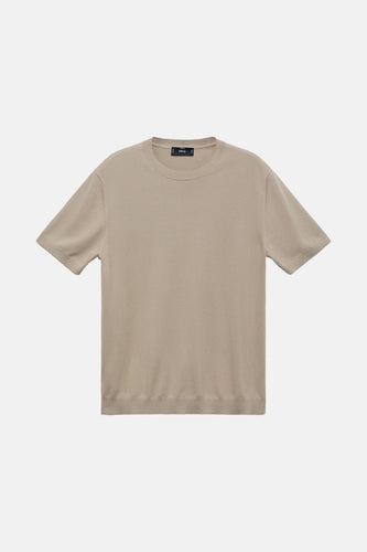 T-shirt met korte mouwen - Beige - MANGO
