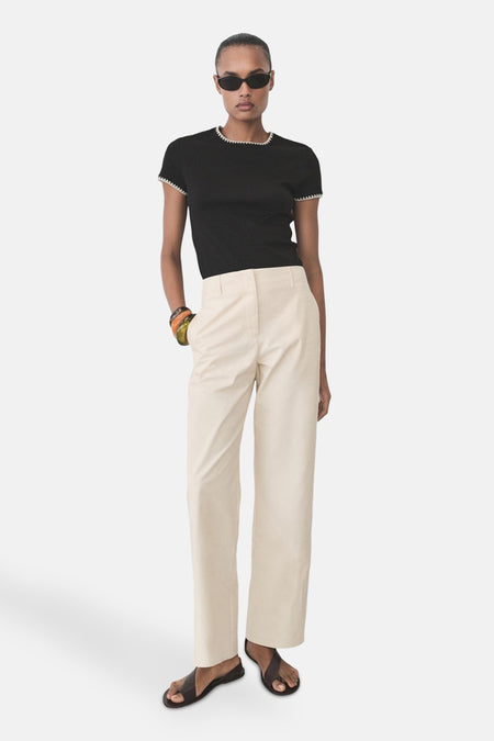 Top uni manche courte Noir - Mango