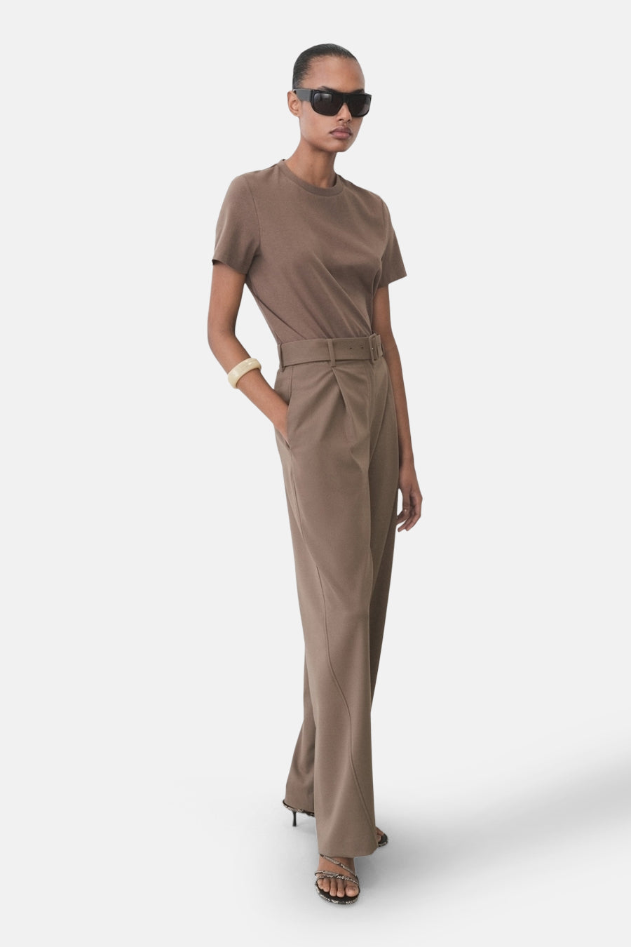 Broek - bruin - MANGO