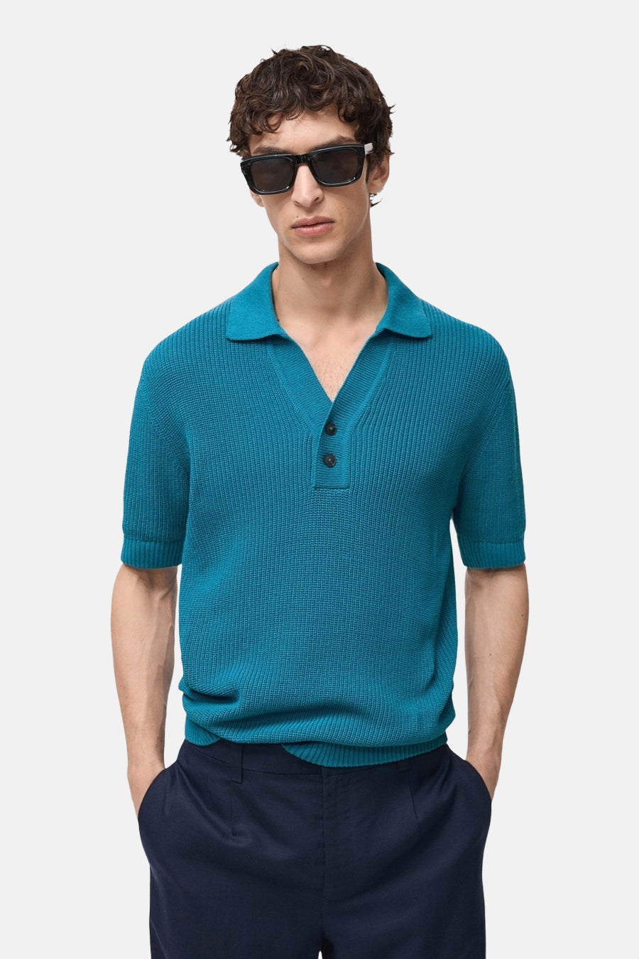 Polo met korte mouwen - Turquoise - MANGO