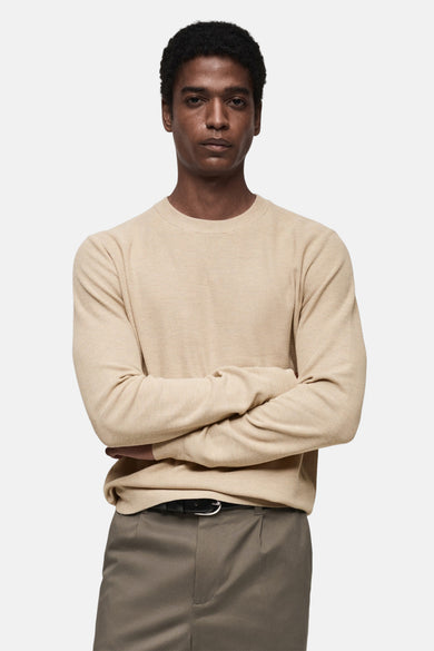 Pull à col rond - Beige