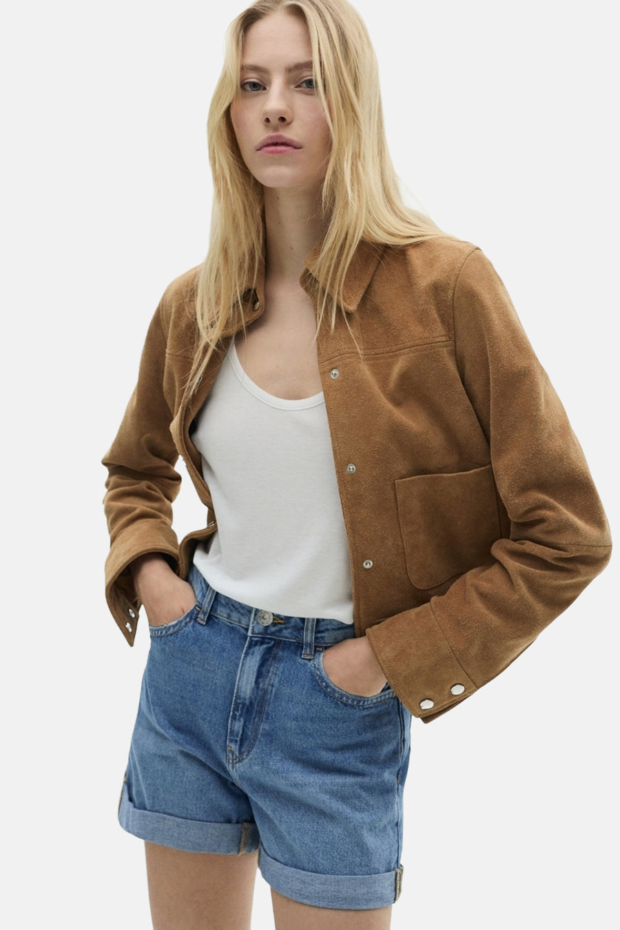 Short - mid blue denim - MANGO